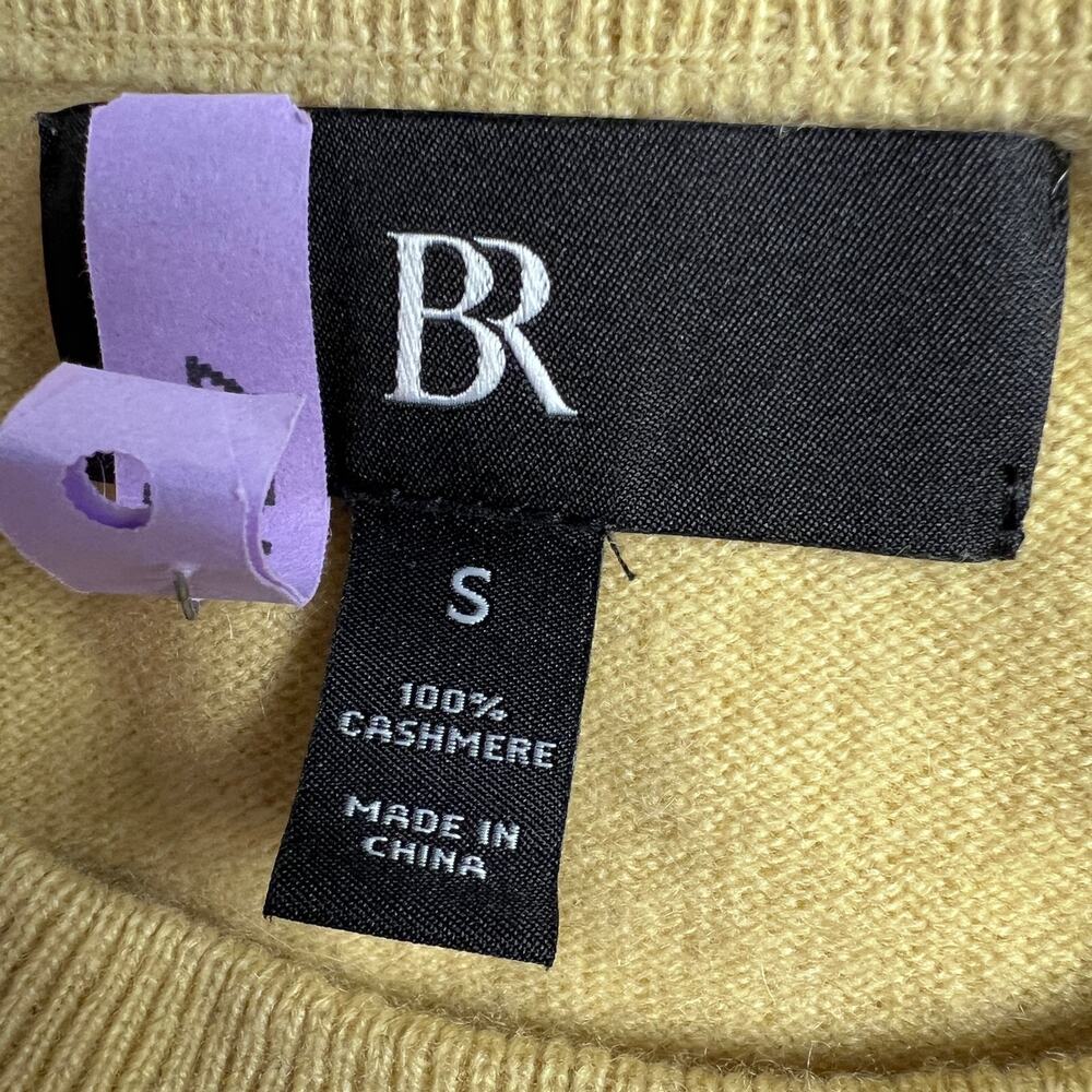 Banana Republic 100% Cashmere Crew-Neck Sweater Corn Silk Yellow Size S - Picture 4 of 10